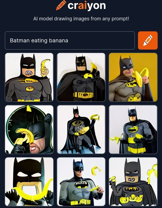 Cr yon Al model drawing images from any prompt! Batman eating banana II -  iFunny Brazil