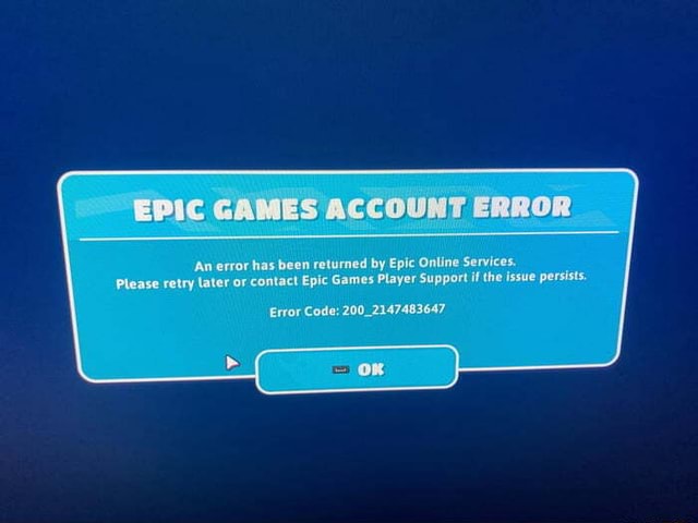 EPIC GAMES ACCOUNT ERROR {An error has been returned by Epic Online ...