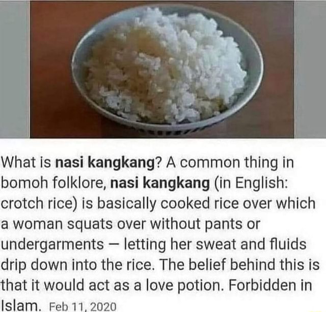 What is nasi kangkang? A common thing in bomoh folklore, nasi kangkang ...