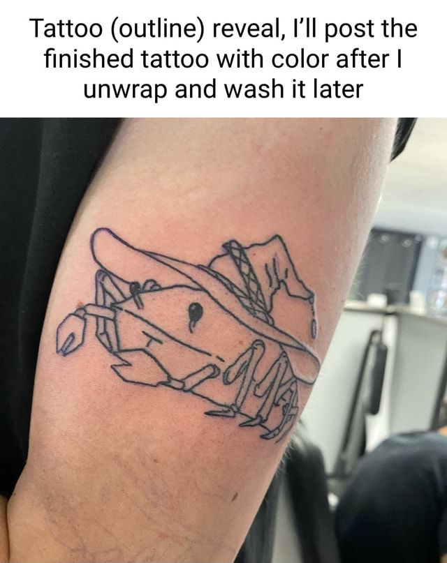 Tattoo (outline) reveal, I'll post the finished tattoo with color after