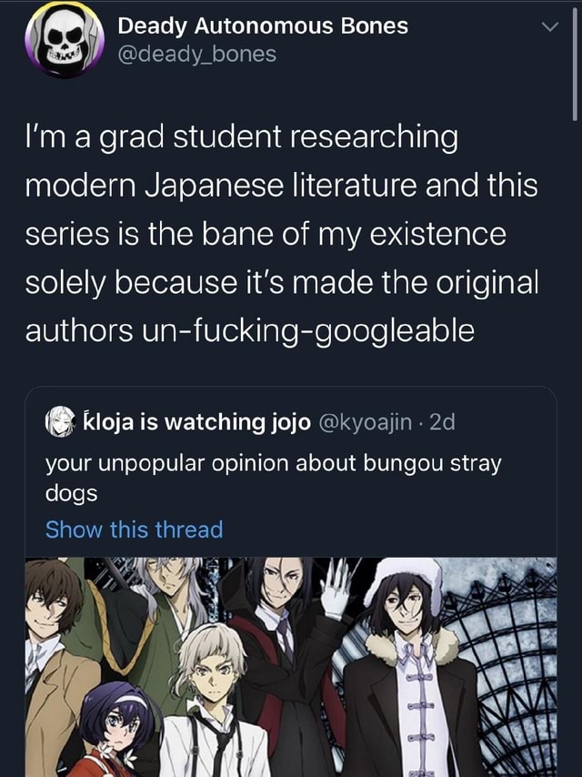 Japanese Literature and Bungou Stray Dogs