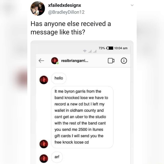 Have you ever received a message like this? - Has anyone else received ...