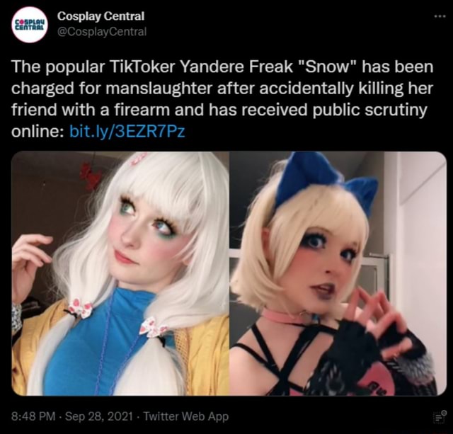 Cosplay Central CosplayCentra The popular TikToker Yandere Freak
