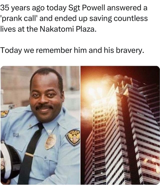 35 years ago today Sgt Powell answered a 'prank call' and ended up