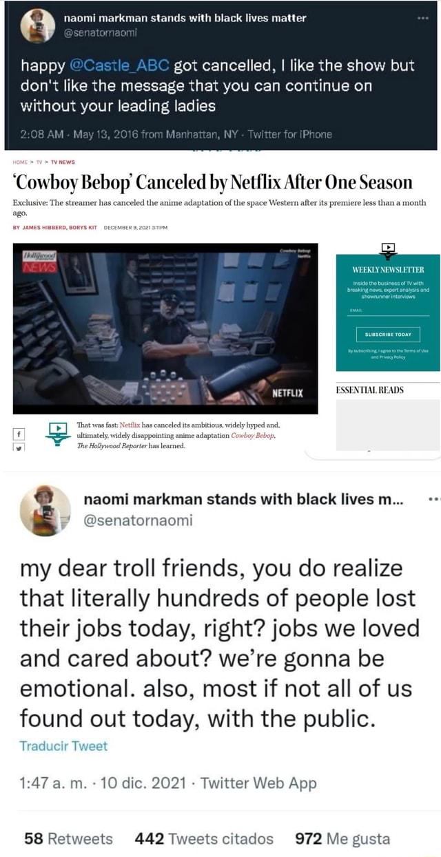 Naomi markman stands with black lives matter happy Castle ABC got