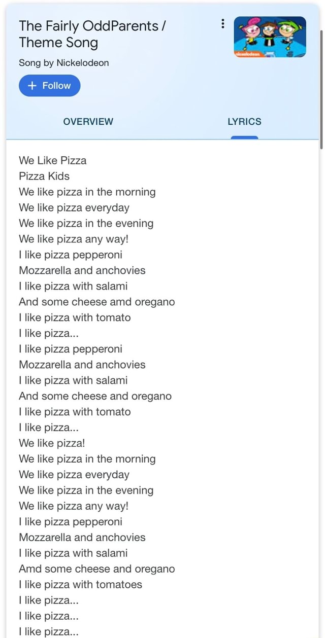 The Fairly OddParents Theme Song Song by Nickelodeon Follow We Like