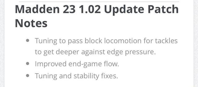 Madden NFL 23 Patch Addresses Pass Block Locomotion, End Game