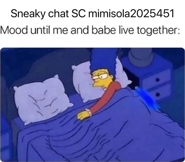 Sneaky chat SC mimisola2025451 Mood until me and babe live together I iFunny
