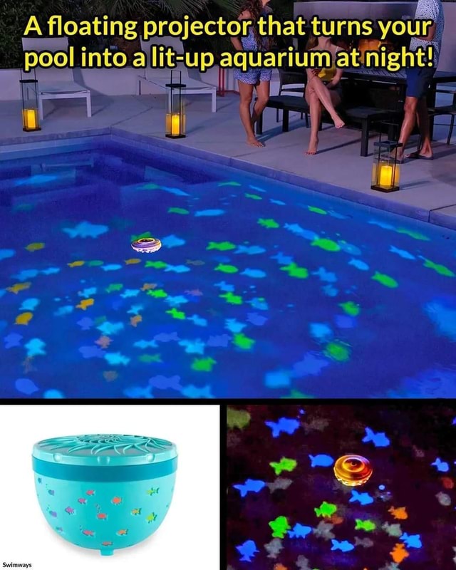 A floating projector, that turns your, pool into alit-up aquarium 'at ...