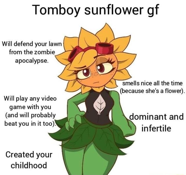 Tomboy Sunflower, Plants vs. Zombies