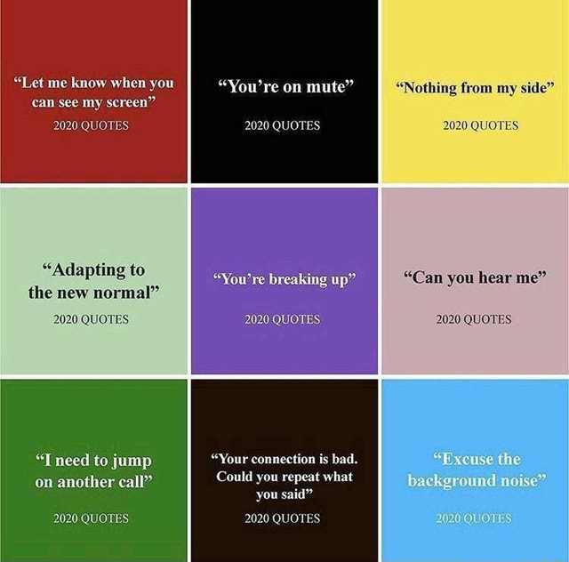 "Let me know when you can see my screen" 2020 QUOTES "You're on mute