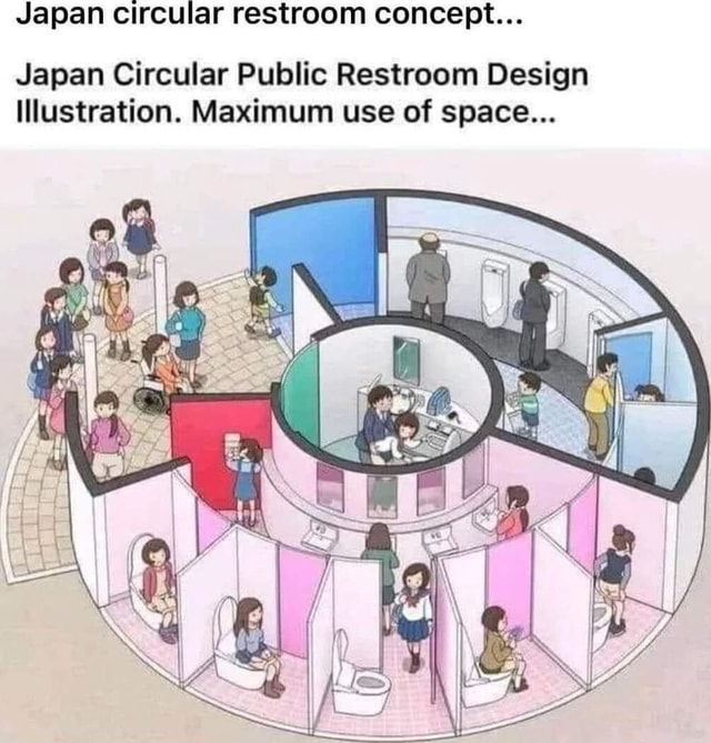 Japan circular restroom concept... Japan Circular Public Restroom