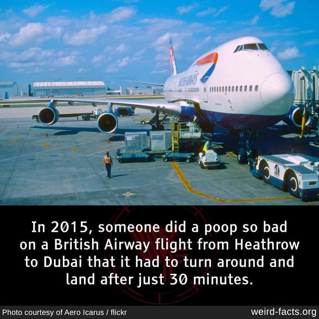 In 2015, someone did a poop so bad on @ British Airway flight from ...