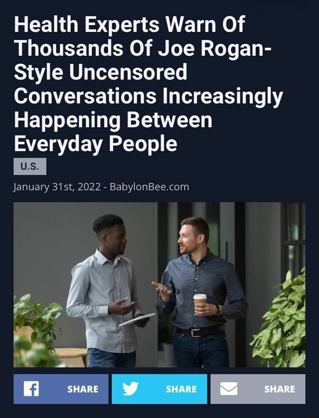 Health Experts Warn Of Thousands Of Joe Rogan Style Uncensored