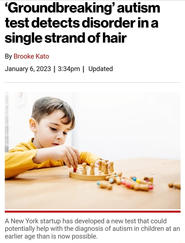 'Groundbreaking' autism test detects disorder ina single strand of hair ...