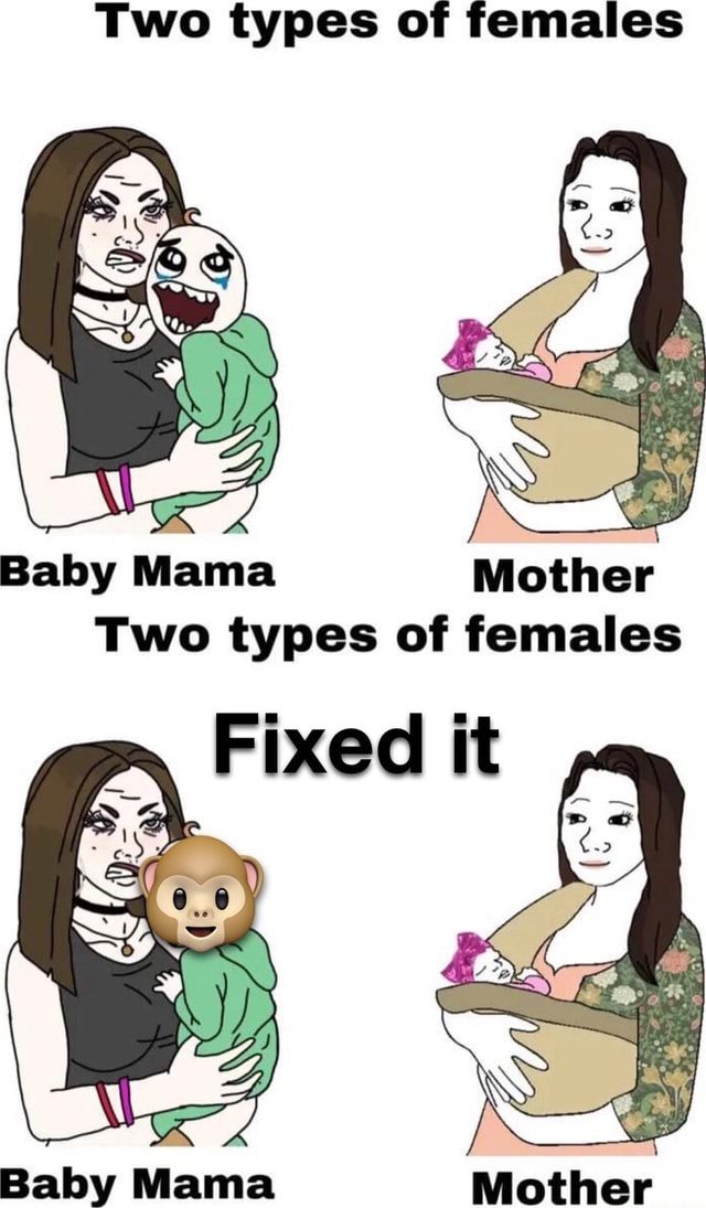 Two types of females Baby Mama Mother Two types of females Fixed it
