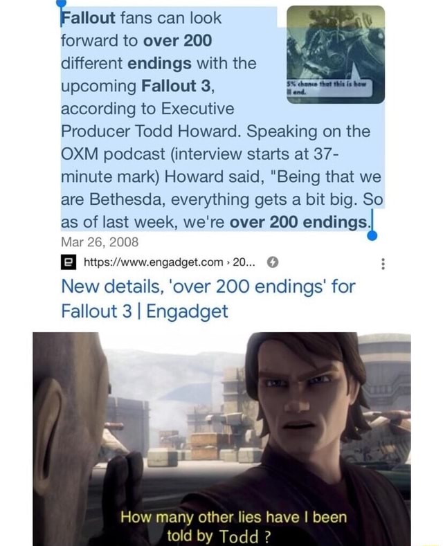 Fallout fans can look forward to over 200 different endings with the(01)