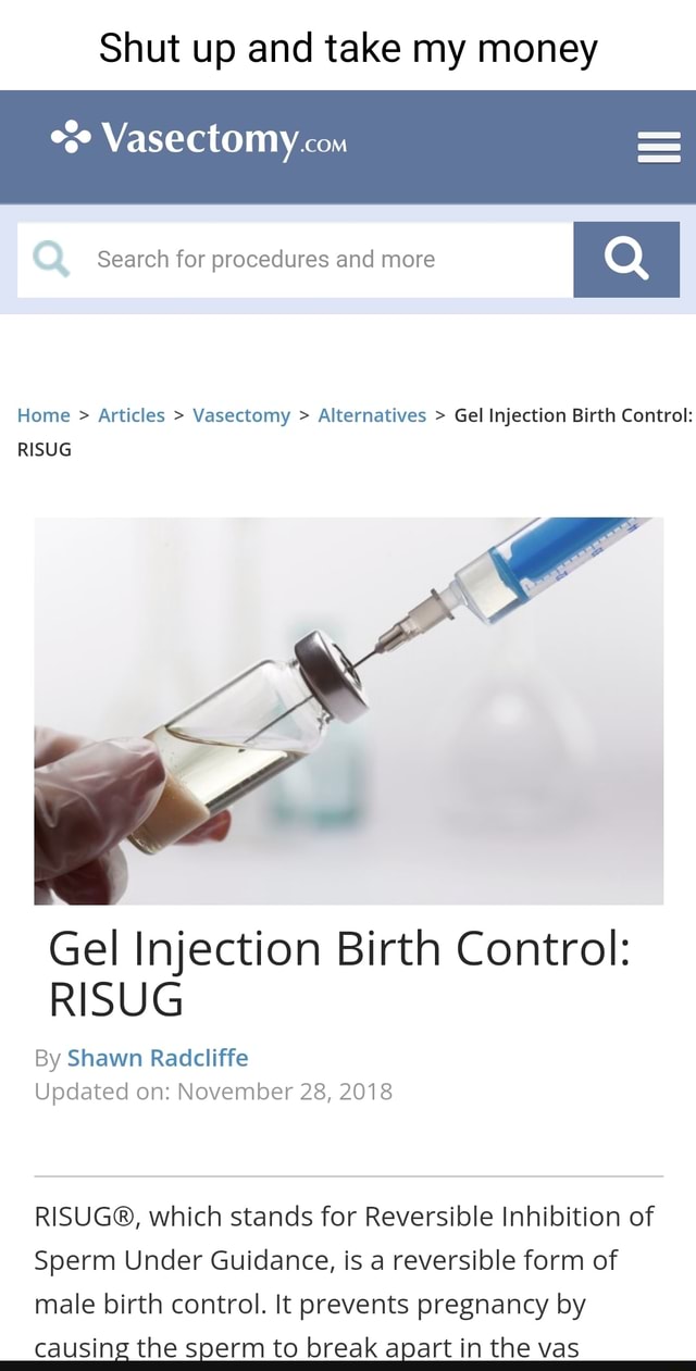 Shut up and take my money ese Vasectomy com Search for procedures and ...