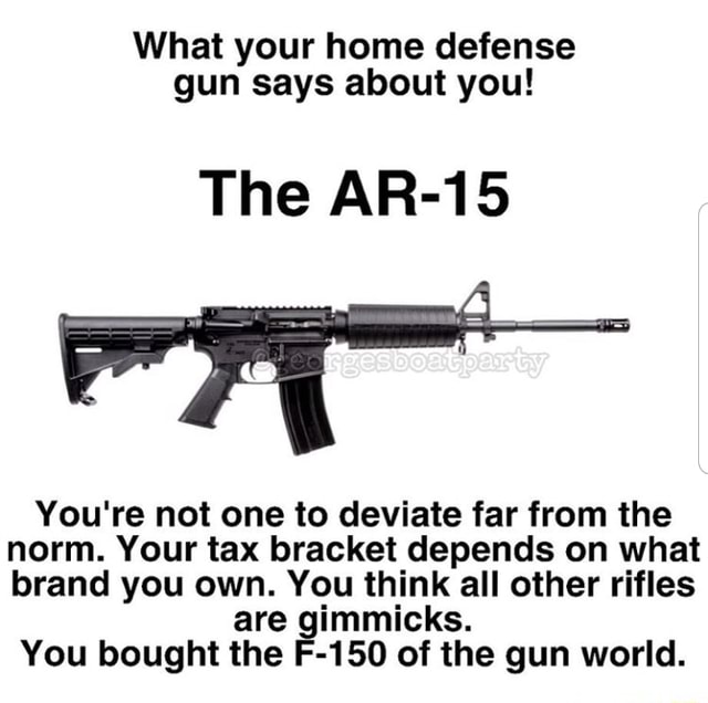 What your home defense gun says about you! The AR-15 You're not one to ...