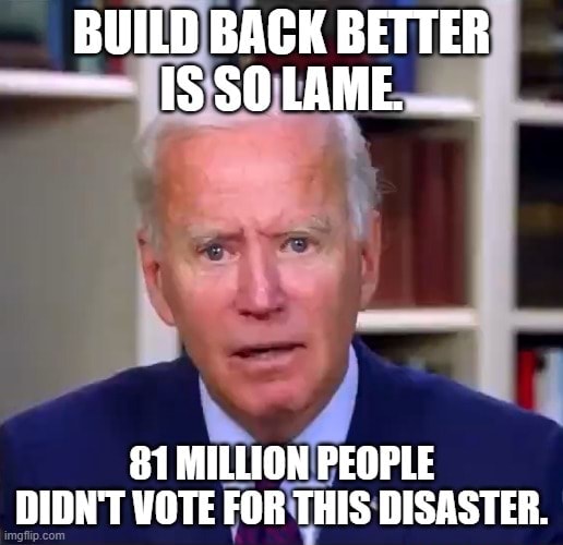 BUILD BACK BETTER IS SOLAME. 81 MILLION PEOPLE DIDN'T VOTE FOR THIS ...