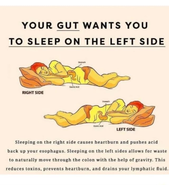 YOUR GUT WANTS YOU TO SLEEP ON THE LEFT SIDE RIGHT SIDE LEFT SIDE