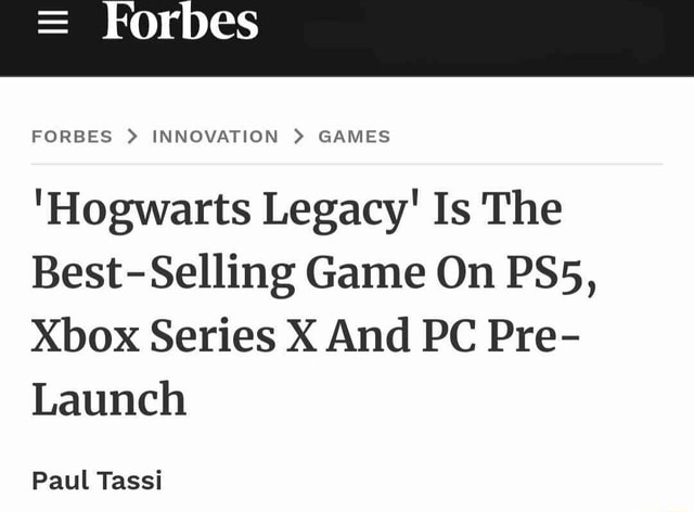 = Forbes FORBES > INNOVATION > GAMES 'Hogwarts Legacy' Is The Best ...