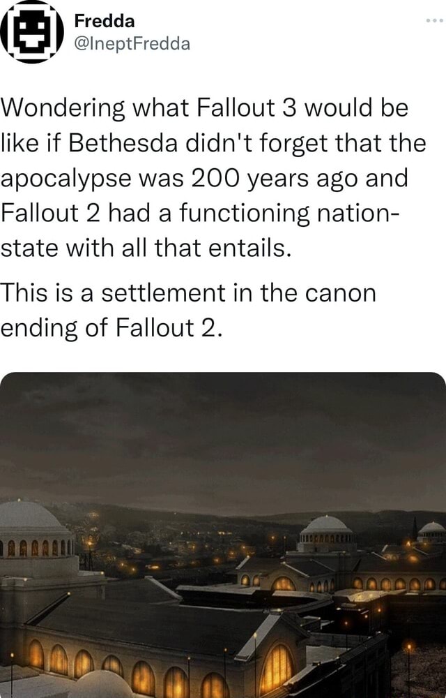 Wondering what Fallout 3 would be like if Bethesda didn't forget that ...