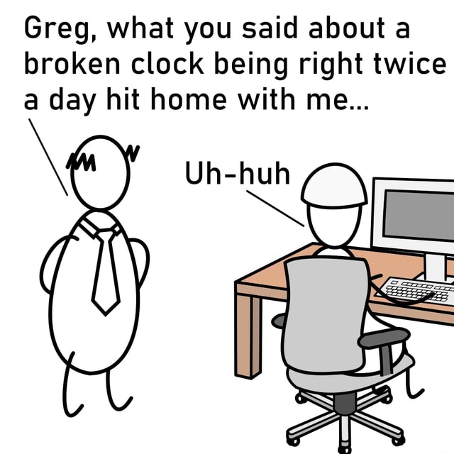 Great minds Greg, what you said about a broken clock being right