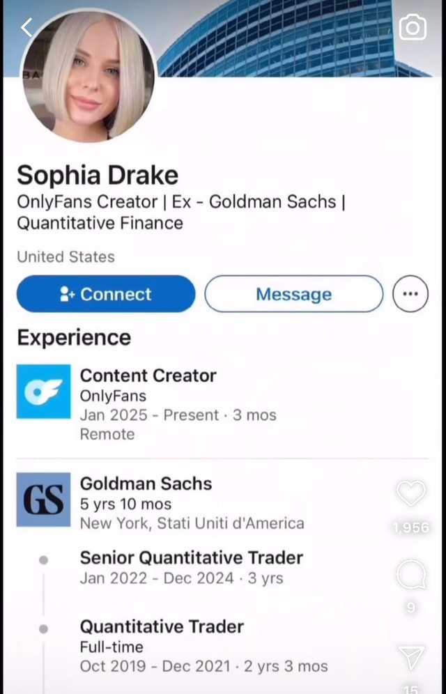 Sophia Drake OnlyFans Creator I Ex Goldman Sachs I Quantitative Sophia Drake OnlyFans Creator I Ex Goldman Sachs I Quantitative