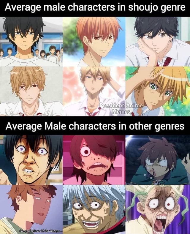 Average male characters in shoujo genre lane Average Male characters in ...
