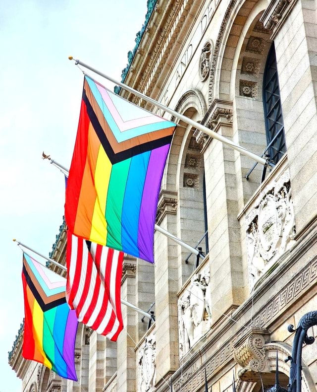 Progress Pride Flags have been installed outside Boston Public Library ...