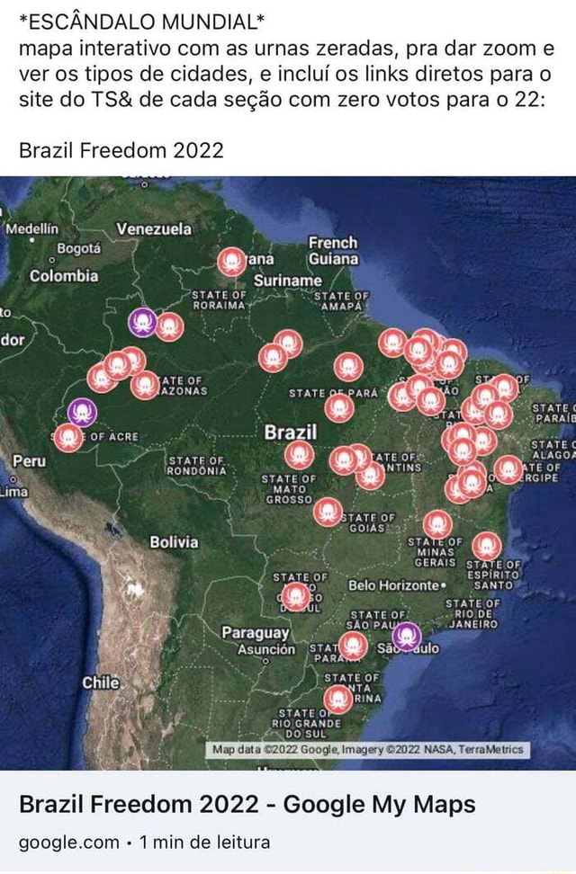  ESC NDALO MUNDIAL Mapa Interativo Com As Urnas Zeradas Pra Dar Zoom 