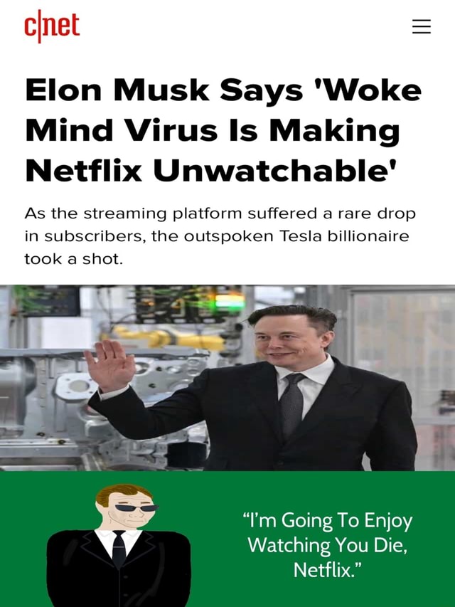 Elon Musk Says Woke Mind Virus Is Making Netflix Unwatchable As The Streaming Platform 5846