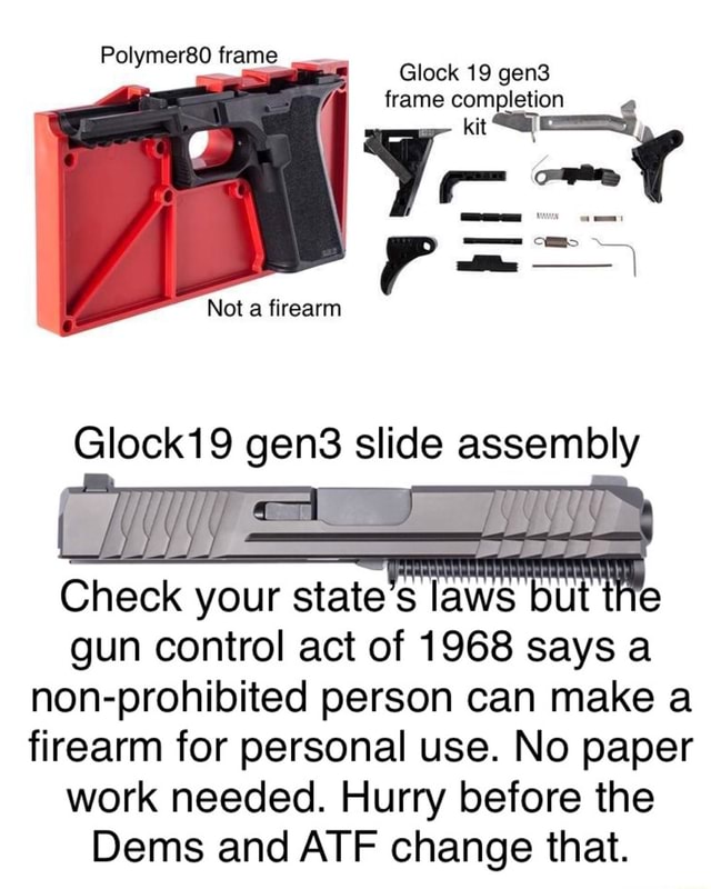 Pol 80 frame Glock 19 gen3 frame aa frame completion Not a firearm