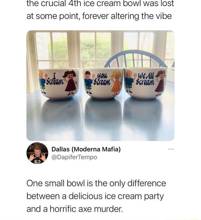 The crucial Gun ice cream Dow! was lost at some point, forever altering