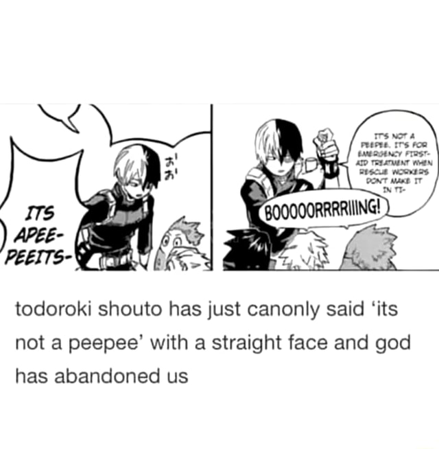 Todoroki shouto has just canonly said ‘its not a peepee' with a ...
