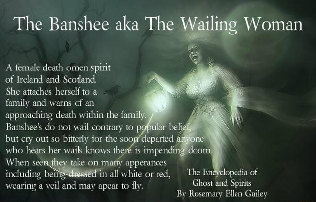 The Banshee Aka The Wailing Woman A Female Death Omen Spirit Of Ireland ...