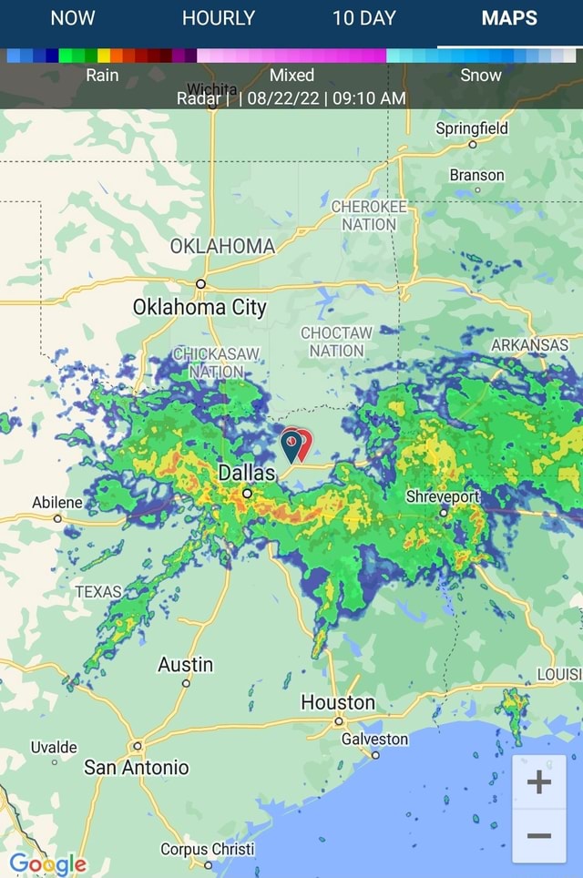 HOURLY 10 DAY MAPS Mixed Radar I I I AM Springfield Branson fe