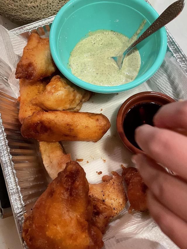 Beer battered fish and chips with herb aioli and malt vinegar (I will