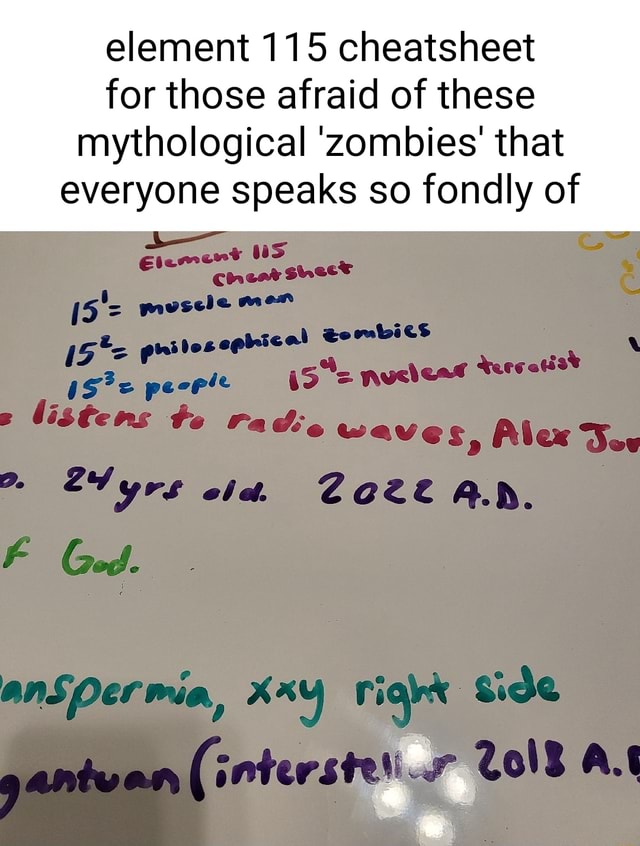 Element 115 cheatsheet for those afraid of these mythological 'zombies