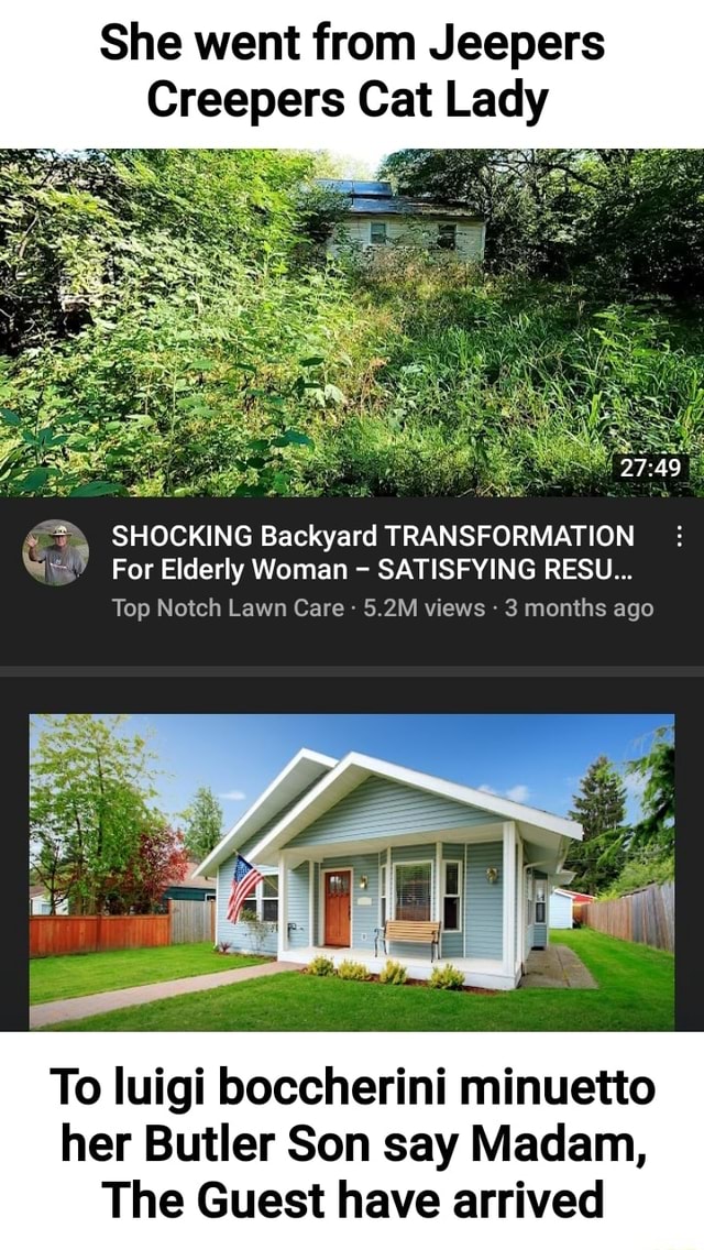 She went from Jeepers Creepers Cat Lady CF SHOCKING Backyard