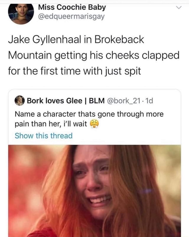 Jake Gyllenhaal in Brokeback Mountain getting his cheeks clapped for ...