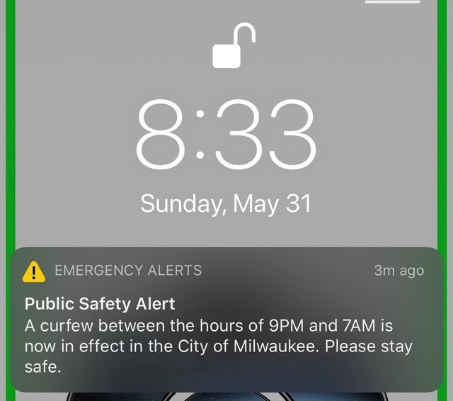 EMERGENCY ALERTS ago Public Safety Alert A curfew between the hours of