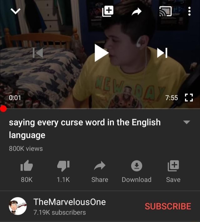 Saying every curse word in the English ' language iFunny
