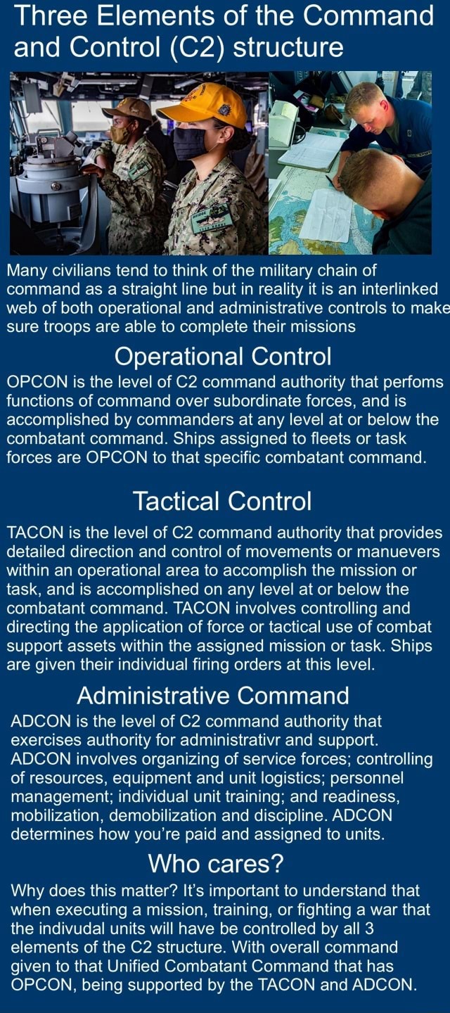 Three Elements of the Command and Control structure Many civilians tend ...