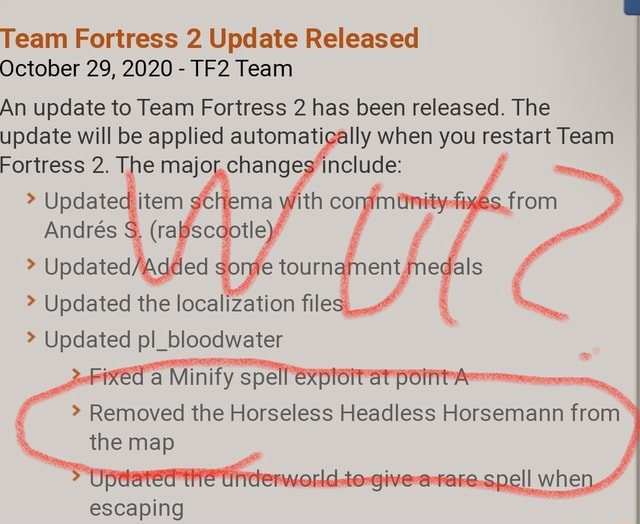 Team Fortress 2 Update Released October 29, 2020 - Team An update to ...