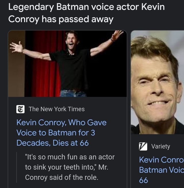 Kevin Conroy, Who Gave Voice to Batman for 3 Decades, Dies at 66