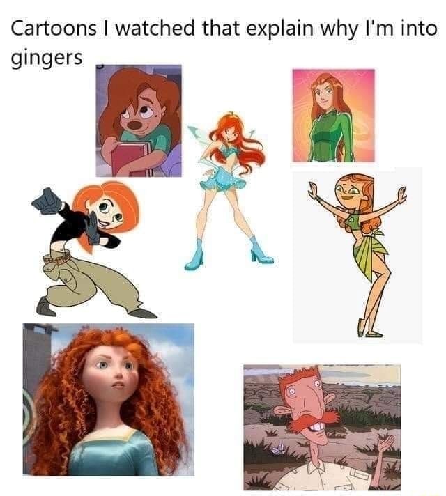 Cartoons I watched that explain why I'm into gingers - )