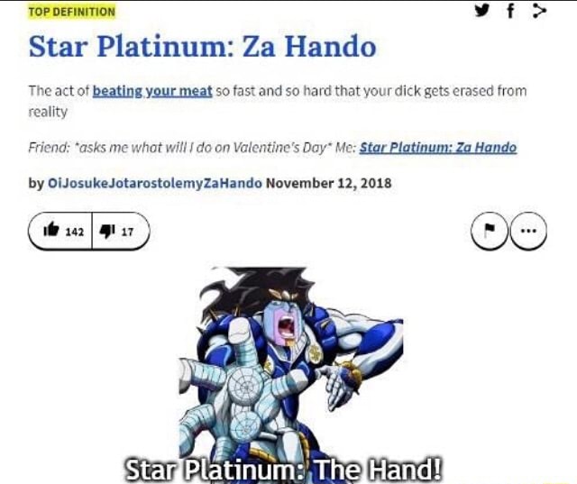 Star Platinum: ZA HANDO 