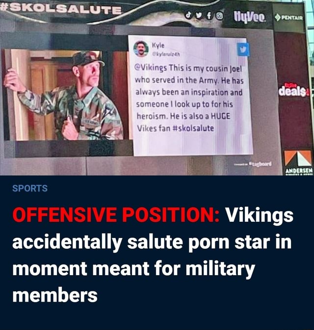 Vikings accidentally salute porn star in moment meant for military members